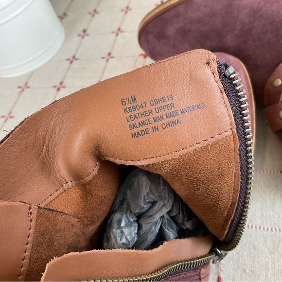 Kork-Ease “Kenai” Studded Ankle Boots Bootie Burgundy Suede Buckle Strap Sz 6.5 - Picture 7 of 7